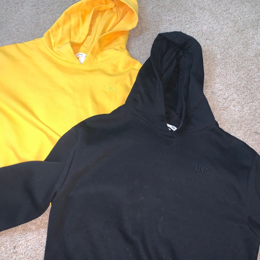yellow and black kids nyc hoodie